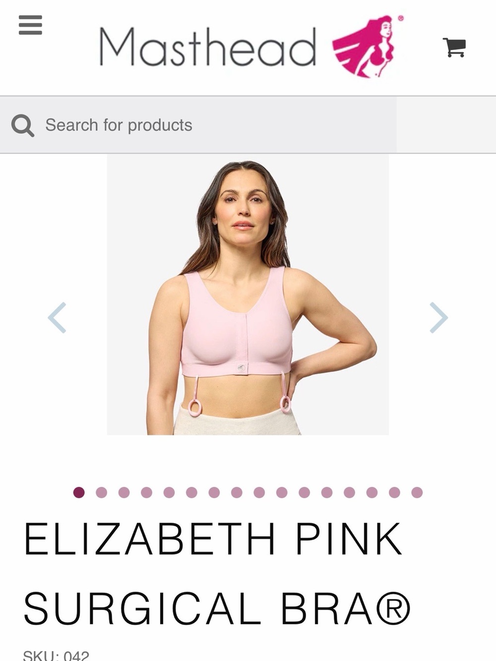 Masthead Elizabeth Surgical Bra in Light Pink